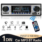 Hippcron Car Radio 1 Din Car MP3 Stereo Audio Player Bluetooth FM Receiver Support AUX/USB 12V Universal