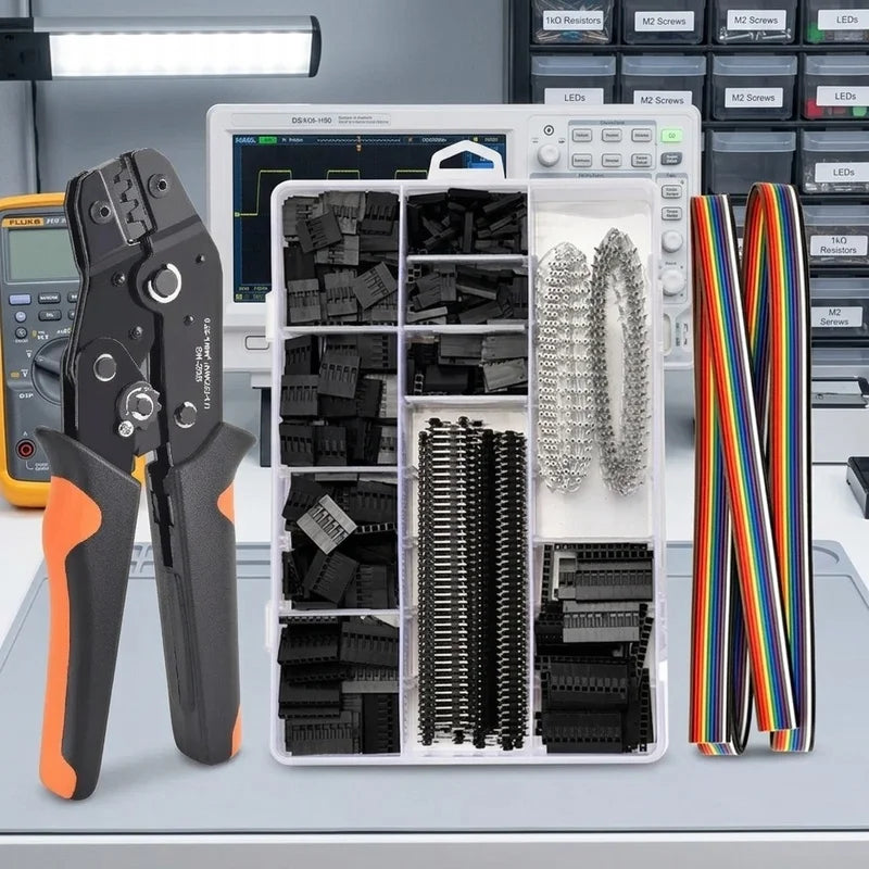 SN-28B Dupont Terminal Crimping Tool 0.25-1.0mm² AWG 23-17 Ratchet Wire Crimper for JST Molex Open Barrel Connectors