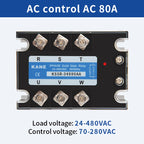 SYTH DC-AC 3-32V AC-AC 70-280V Three Phase SSR Solid State Relay 3P SSR Module 10A 25A 40A 60A 80A 100A 120A
