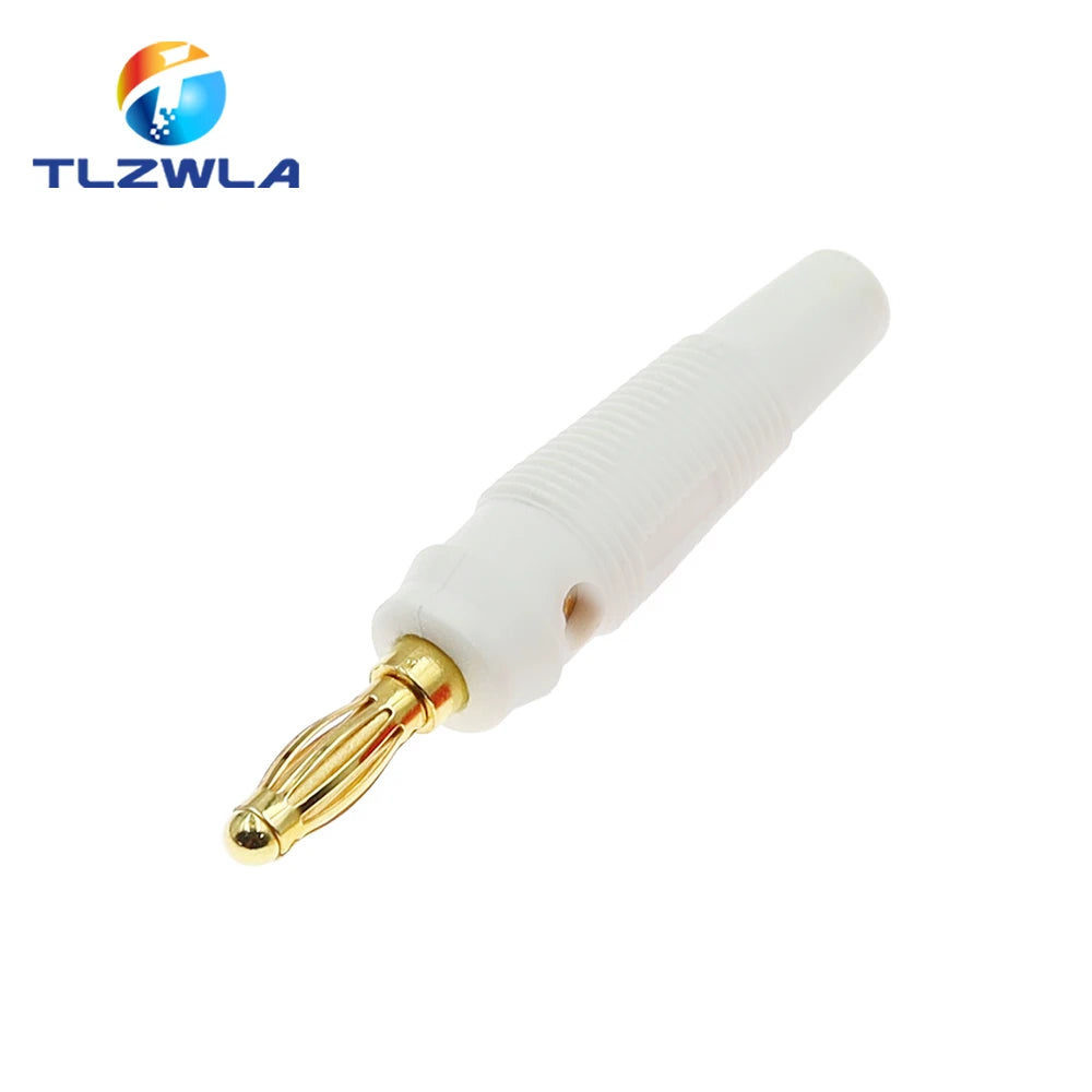 5PCS New 4mm Plugs pure copper Gold Plated Musical Speaker Cable Wire Pin Banana Plug Connectors