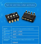 5PCS Dial Switches Toggle Side Dial Flat Dial Coding Patch 2P 4 5 6 8 9 10 Bit 2.54mm Red Blue Black