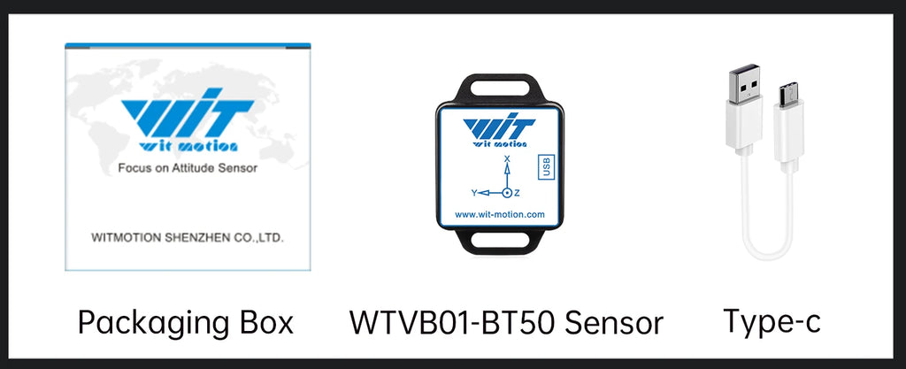 WitMotion WTVB01-BT50 Bluetooth 50m Multi-connected Vibration Sensor, 3-axis Vibration Displacement + Speed + Amplitude+Angle