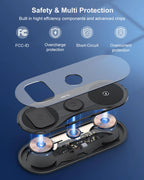 Wireless Charger Pad 3 in 1 for iPhone 17 16 15 Pro Max Fast Dual Wireless Charger for Samsung S25 S24 S23 Xiaomi Charging Pad