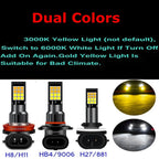 2Pcs Dual Colors H11 H8 9006 HB4 881 H27 High Quality 3030 LED Auto Fog Lamp Car Anti Fog Light Bulb Foglamps Yellow White 12V