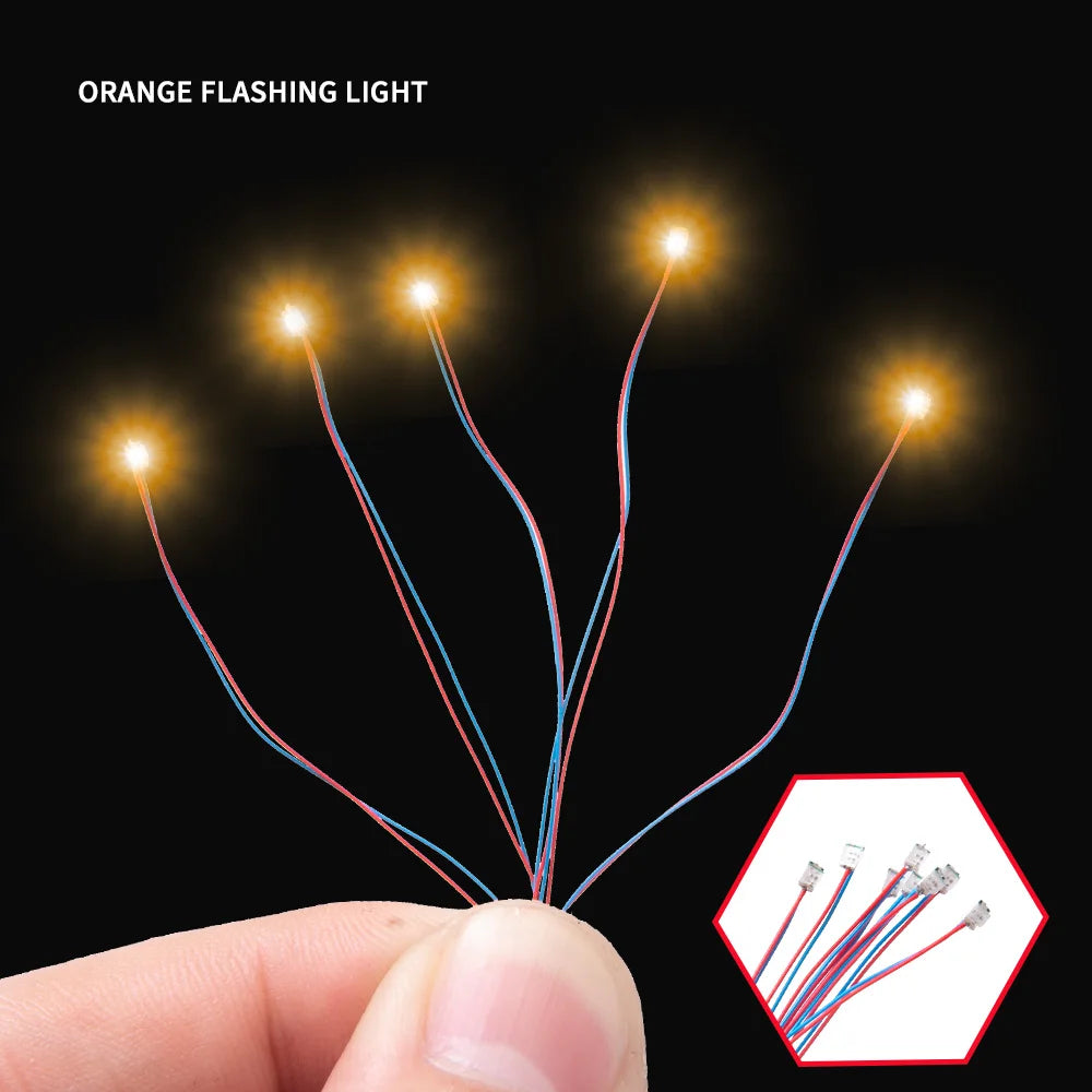10pcs Flashing LED SMD 0805 3V Lamp Model Train Pre-soldere 30cm Connection Train Railway Layout/Starship/Robot/Cars Scene Decor