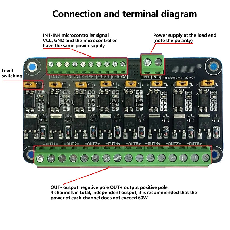 8 Channel MOSFET Module Microcontroller PLC Amplification Field-effect Drive Tube Optocoupler Isolation PWM Control Light Switch
