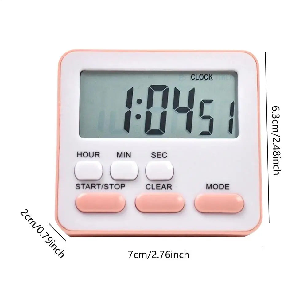 Digital Display Cooking Alarm Clock Kitchen Timer Sleep 24 Hour Clock House Countdown Kids Student Learning Time Manager