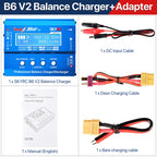 SKYRC Lipo Charger IMAX B6 EVO B6 V2 B6 Mini B6AC V2 Balance Battery Charger Discharger with Adapter Temperature Sensor 6A 1-6S