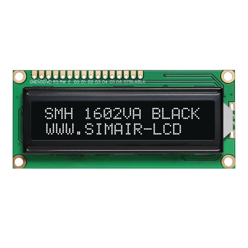 16x2 Character LCD Module Display Screen 162 LCM RED Green White Yellow VA Black Background 5V 3.3V for DIY Projects