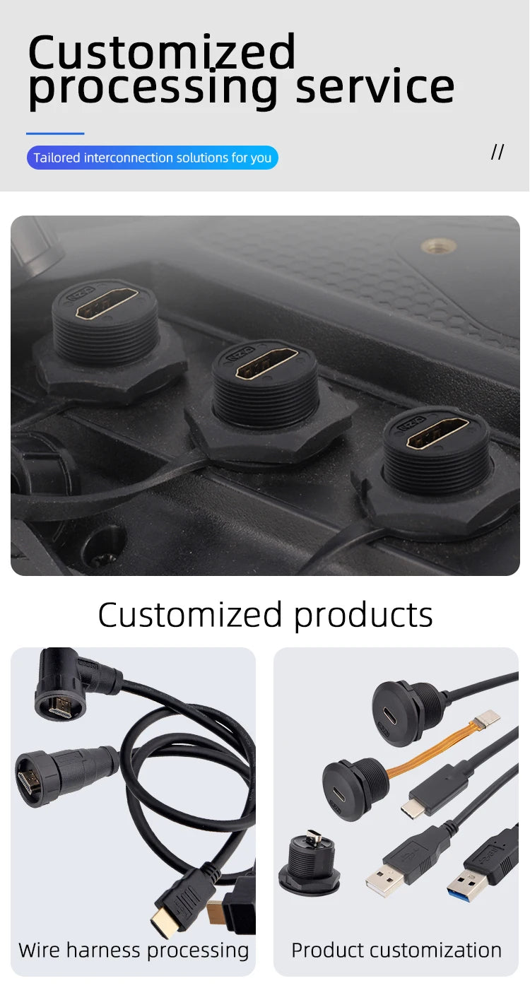 Type-C Bayonet FPC Female Male Back Mounted Socket Version 3.1 Receptacle 10Gbit/s Connector