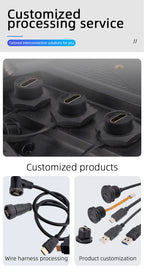 Type-C Bayonet FPC Female Male Back Mounted Socket Version 3.1 Receptacle 10Gbit/s Connector