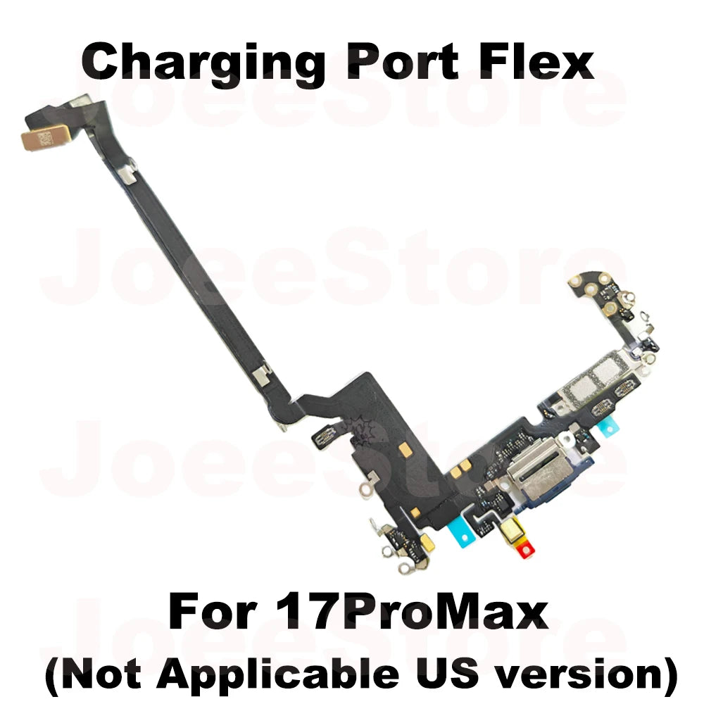 1pcs Charging Port Flex Cable for iPhone 17 17Pro 17ProMax Air US USB Charger Dock Connector With Microphone Ribbon Repair