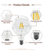 Retro Edison Filament LED Light Bulb E27 AC 220V 240V G80 G95 G125 Globe Light Glass Bulb 2W 4W 6W 8W Lampara LED Lamp