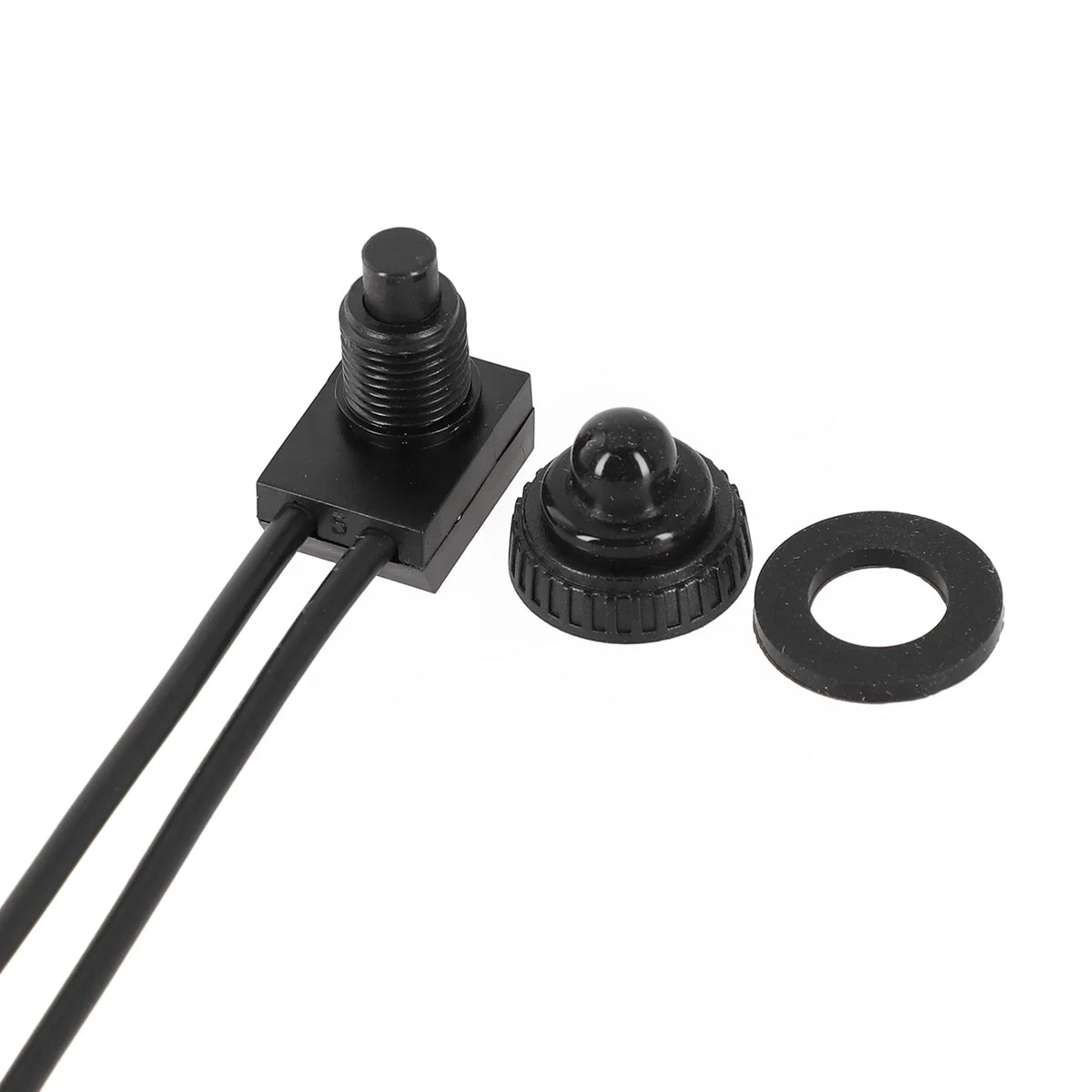 12V Waterproof Latching Push Button On-Off Switch With Leads Wire Black Red Plant Lamp Agricultural Irrigation Cultivation Switc
