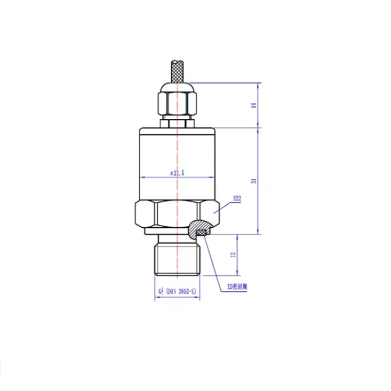 0-10bar 0-16bar 0-20bar Ceramics Pressure Transmitter 0-5V 0-10V Water Oil Air Gas Pressure Sensor