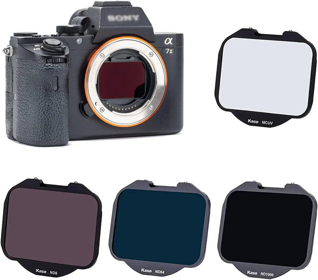 Kase 4-in-1 Clip-in Filter Kit for Sony Alpha A7/A7III/A7R/A7S/A9, MCUV+ND8+ND64+ND1000, B270 Optical Glass, 3.3g Each