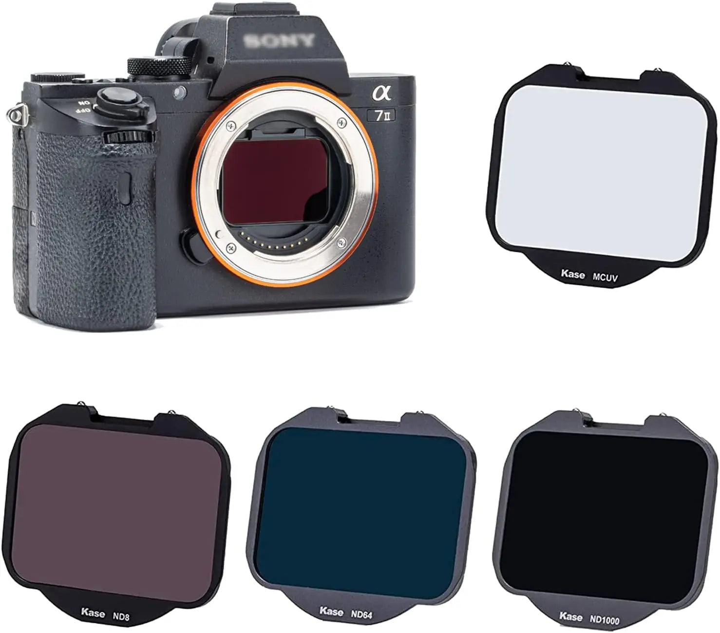 Kase 4-in-1 Clip-in Filter Kit for Sony Alpha A7/A7III/A7R/A7S/A9, MCUV+ND8+ND64+ND1000, B270 Optical Glass, 3.3g Each