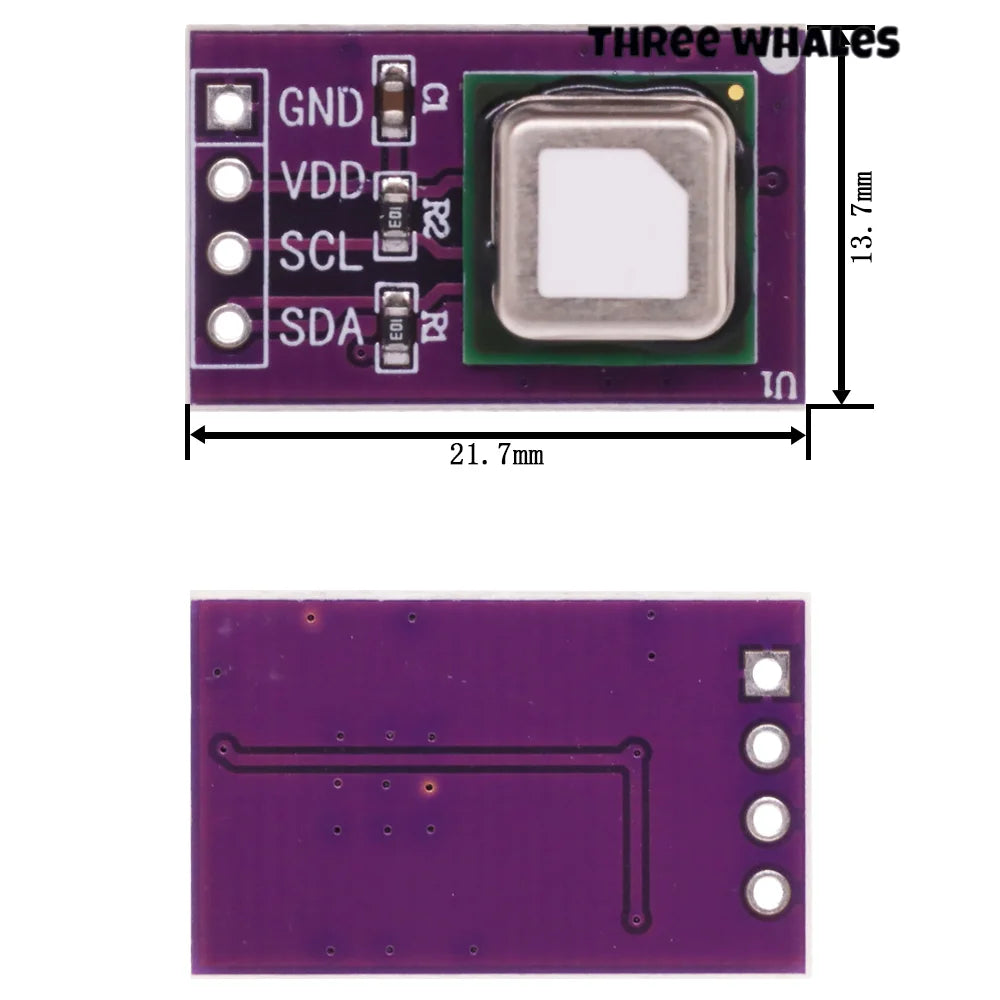 /SCD40 SCD41 Gas Sensor Module Detects CO2 CO2 Temperature and Humidity Two In One I2C Communication Purple with Pin Array