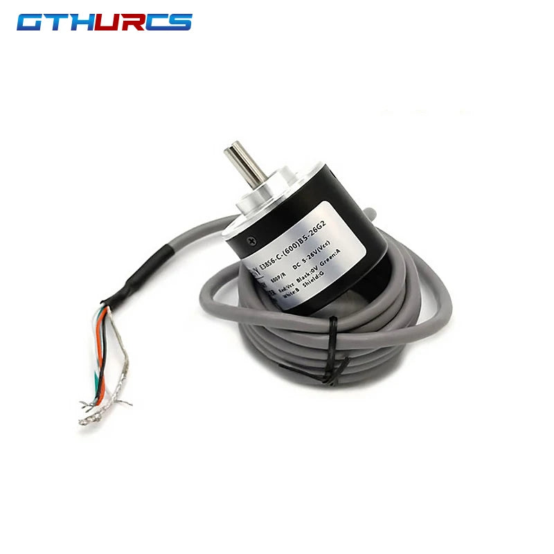 E38 Incremental Rotary Encoder 360 P/R 400P/R 600P/R AB Phase Eencoder 6mm Shaft + Coupling DC 5V -24V