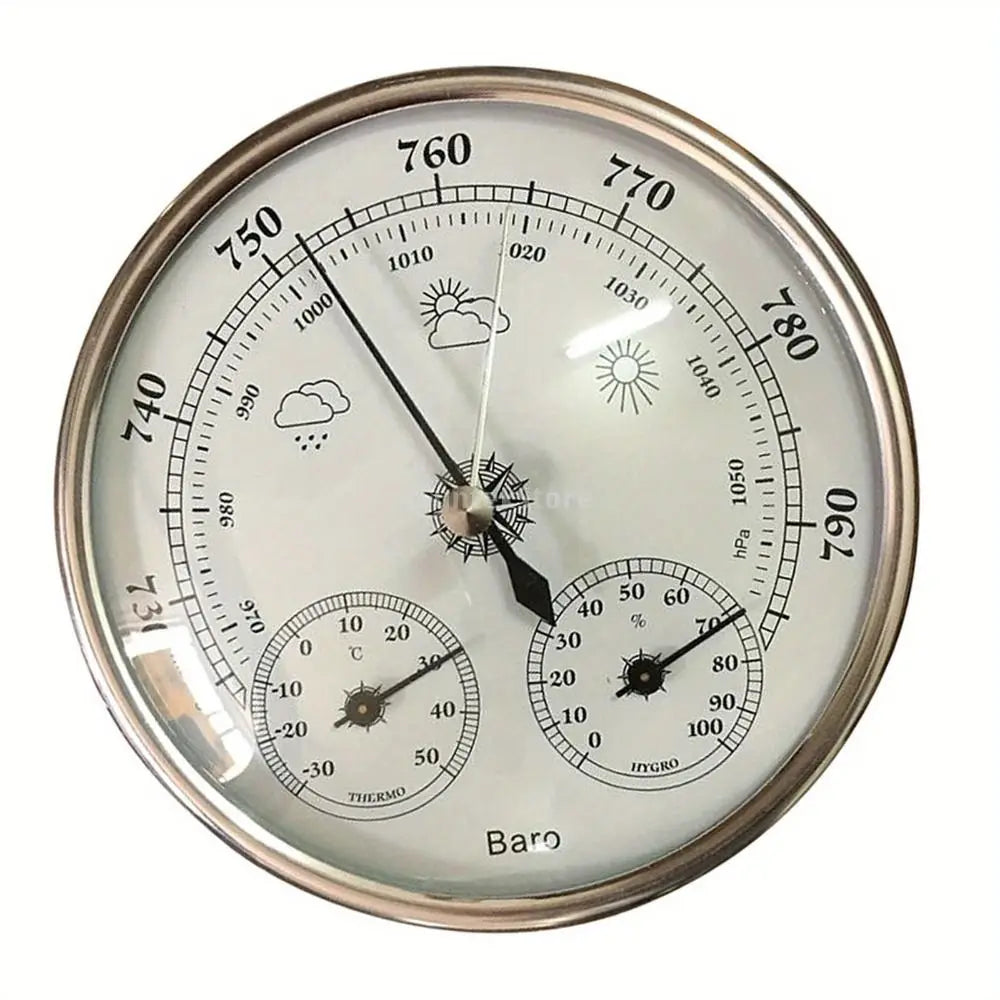 3 In 1 Wall Mounted Household Barometer Thermometer Hygrometer Weather Station Hanging Pressure hPa Gauge Air Weather Instrument