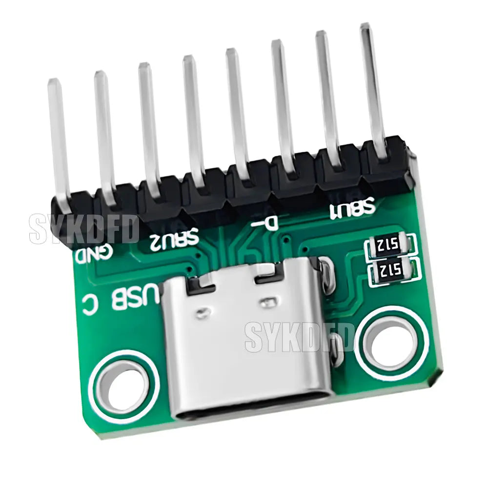 USB 3.1 Type C Connector 16 Pins Type-C Female Socket Receptacle Adapter Type-C 16Pin Adapter Board 8pin 512  Dual Resistor 5.1K