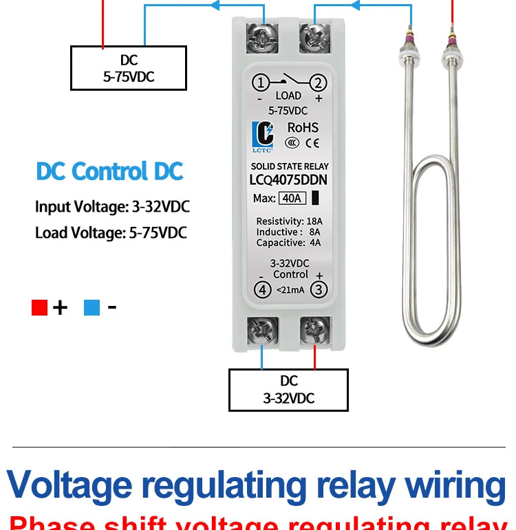 LCTC Solid State Relay DIN Rail Slim SSR 10/15/25/40A 0-10V 0-5V 4-20mA Voltage Regulator Relay With Heat Sink DC-AC DC-DC AC-AC