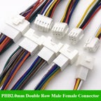 PHB2.0 PHB 2.0MM Pitch Double Row With Lock Catch Wire Cable Connector 2x2P/3P/4P/5P/6P 20cm 26AWG Male and Female Plug Socket