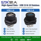 USB 2.0 Port Industrial Waterproof Connector IP67 Molded Male Female Aviation Plug Data Transfer Extension Cable 0.3 0.5 1M