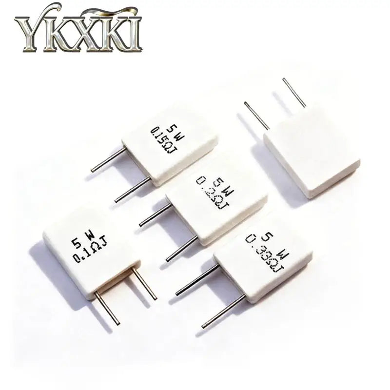10PCS BPR56 MPR 5W 0.005R ~ 100R Ohm 0.01R 0.05R 0.1R 0.2R 0.25R 0.3R 0.5R 47R Non inductive Ceramic Cement Resistor Resistance