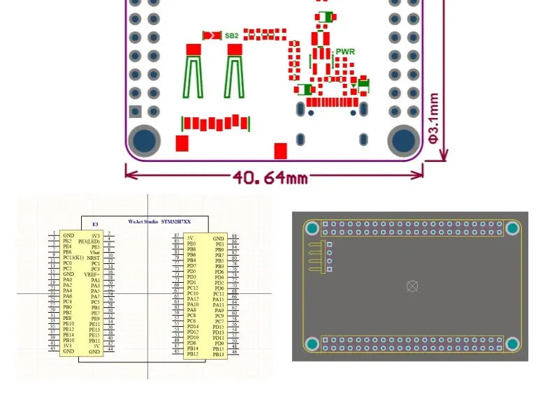STM32H750VBT6 Development Board - ARM Microcontroller Core Board, STM32H7 Minimum System Board for Embedded Projects