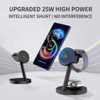 3in1 Qi2.2 25W Fast Wireless Charging Station 45W PD Plug For iPhone 17 16 Pro Max Plus Apple Watch Ultra SE 3 11 10 AirPods
