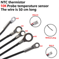 5PCS NTC thermistor 10K 100 diameter M3 M4 M5 M6 m8 m12 with plug XH2.54 Fixed wire earpiece probe temperature sensor