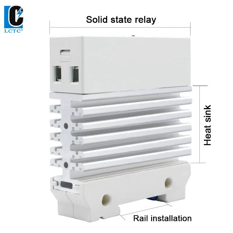LCTC DIN Rail Mounted Relay SSR Slim Solid State Relay With Heat Sink DC Control AC 10A 25A 40A 50A 60A 80A Industrial Relay