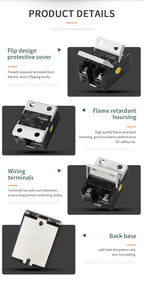 10A SSR 25A Solid State Relay 40A Output 3-32VDC 24-480VAC 220V Single Phase DC TO AC 40A Relay SSR HeatSink SSR 40DA