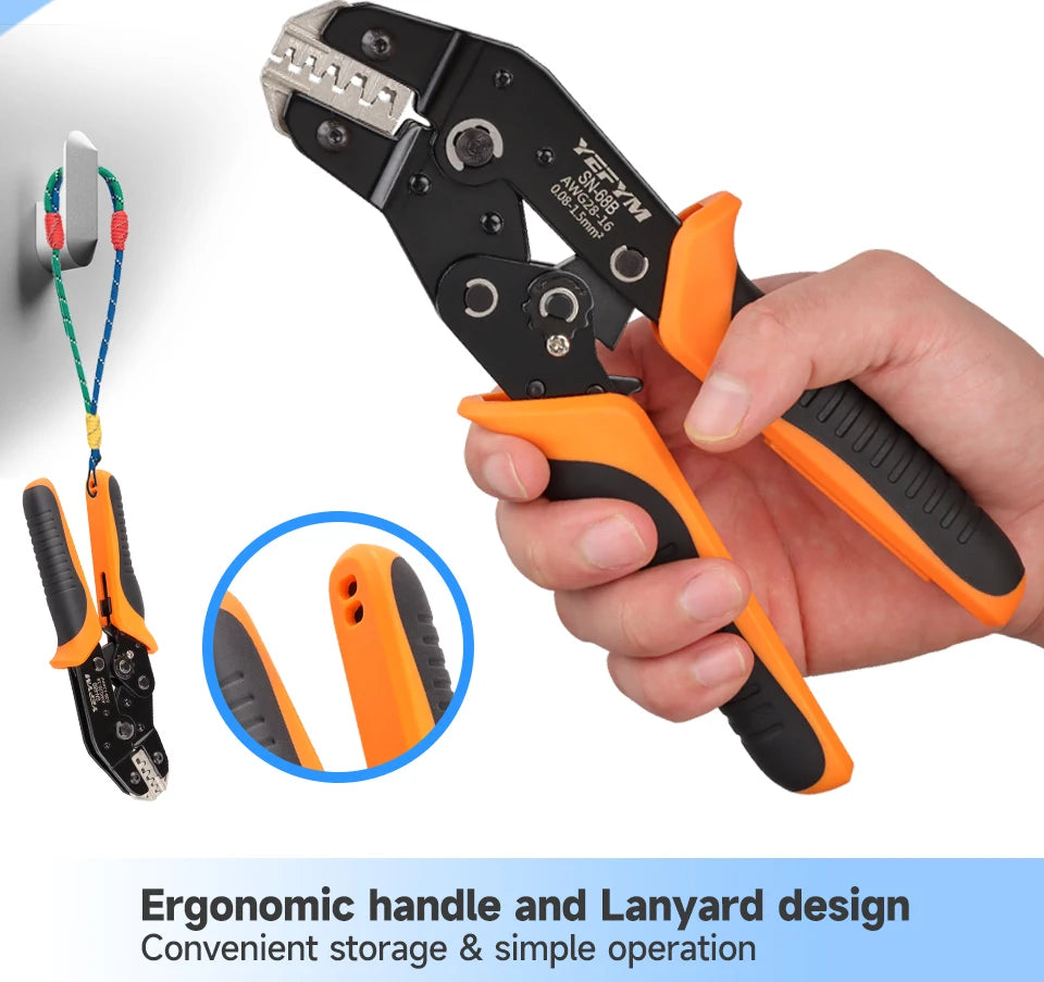 Crimps Plug JST ,TE,XH,SM,VH,PH,Molex Terminals Ratchet Crimper Pliers SN-68B For 0.08-1.5mm²(28-16 AWG) Wires Tool