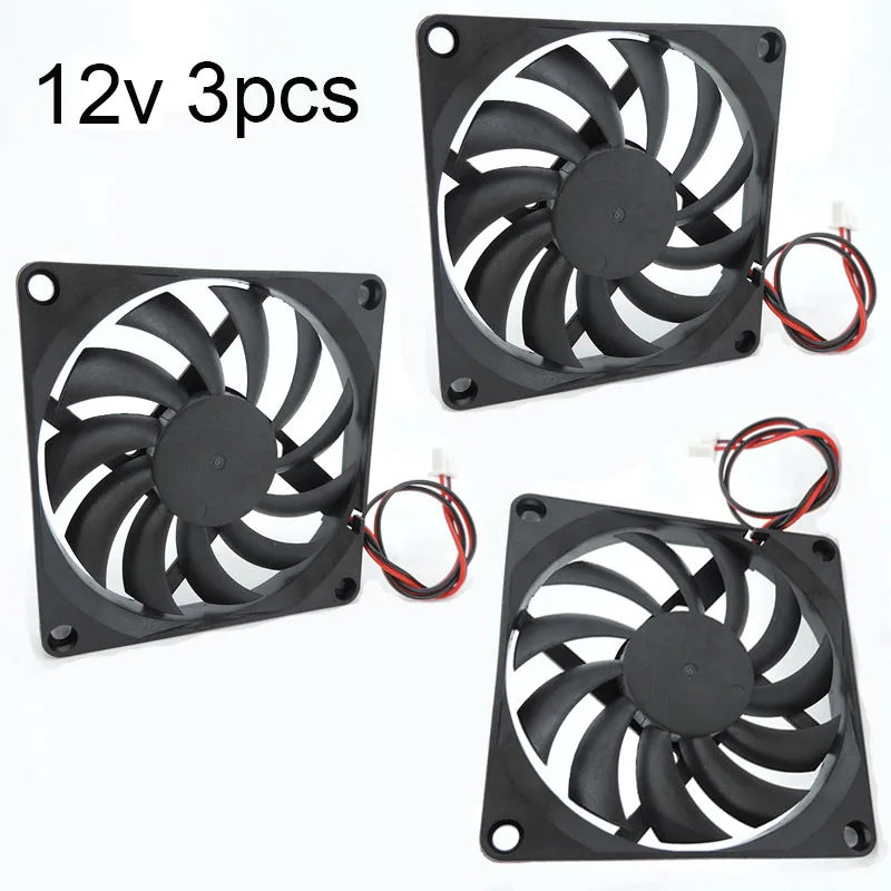 8cm 8010 DC 5V 12V 24V Cooling Fan Brushless for Reprap 3D Printer Parts DC Cooler 80 x 80 x 10mm Plastic Fan 2pin