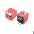 5PCS Piano Type 2.54MM DIP Switch DP 2P/3P/4P/5P/6P/7P/8P/10P/12P bit 2.54mm DIP Switch Red Right Angle Side Position