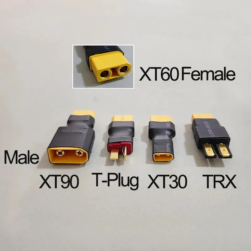 1PCS RC Battery Connector Adapter XT30 XT60 XT90 T-Plug TRX Male to Female Plug For RC LiPo Battery Charger