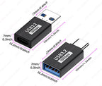 JEYI 5Pcs USB-A to Type-C Extension Adapter USB-C To USB 3.2 10Gbps OTG Coverter For Laptop PC Connector Converte S23 IWatch