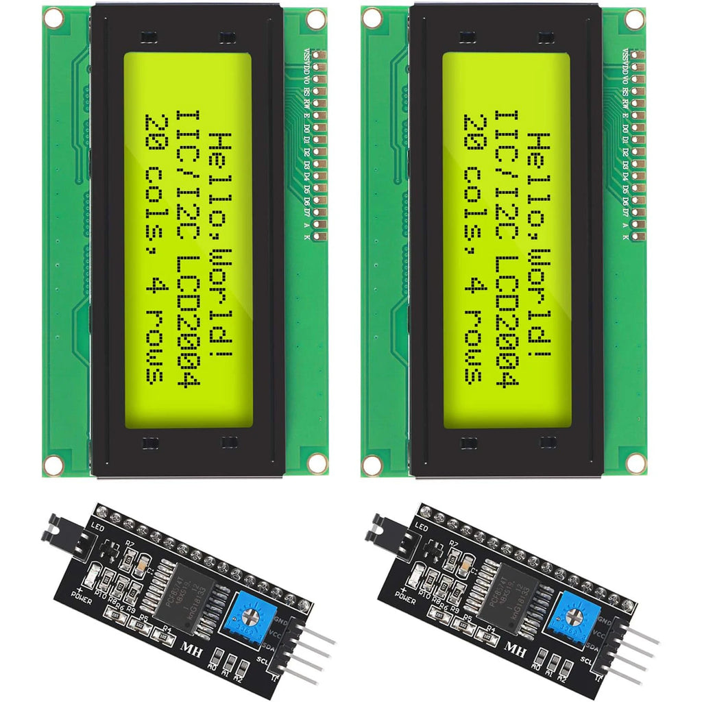 2PCS IIC I2C TWI Serial LCD 2004 20x4 Blue Backlight Module with I2C Interface Adapter Compatible with Raspberry Pi