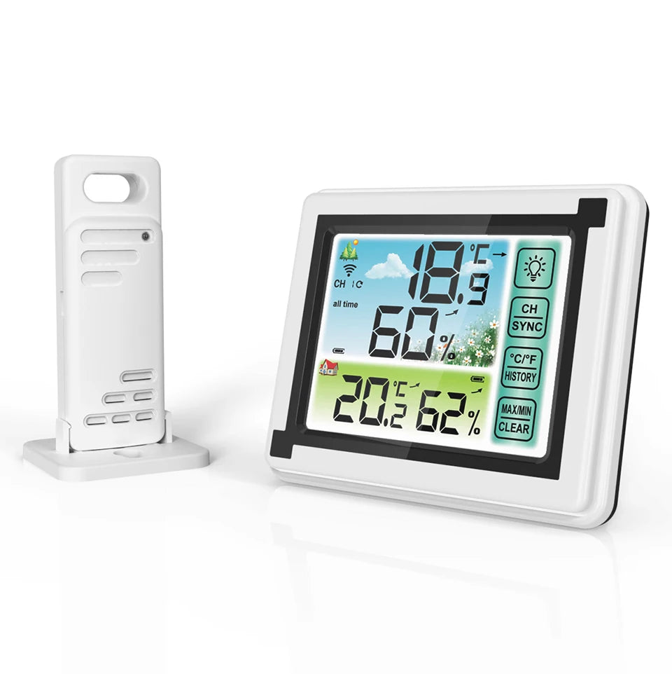 Digital Weather Station Clock Indoor Outdoor Weather Forecast Barometer Thermometer Hygrometer with 1Pc Wireless Outdoor Sensor