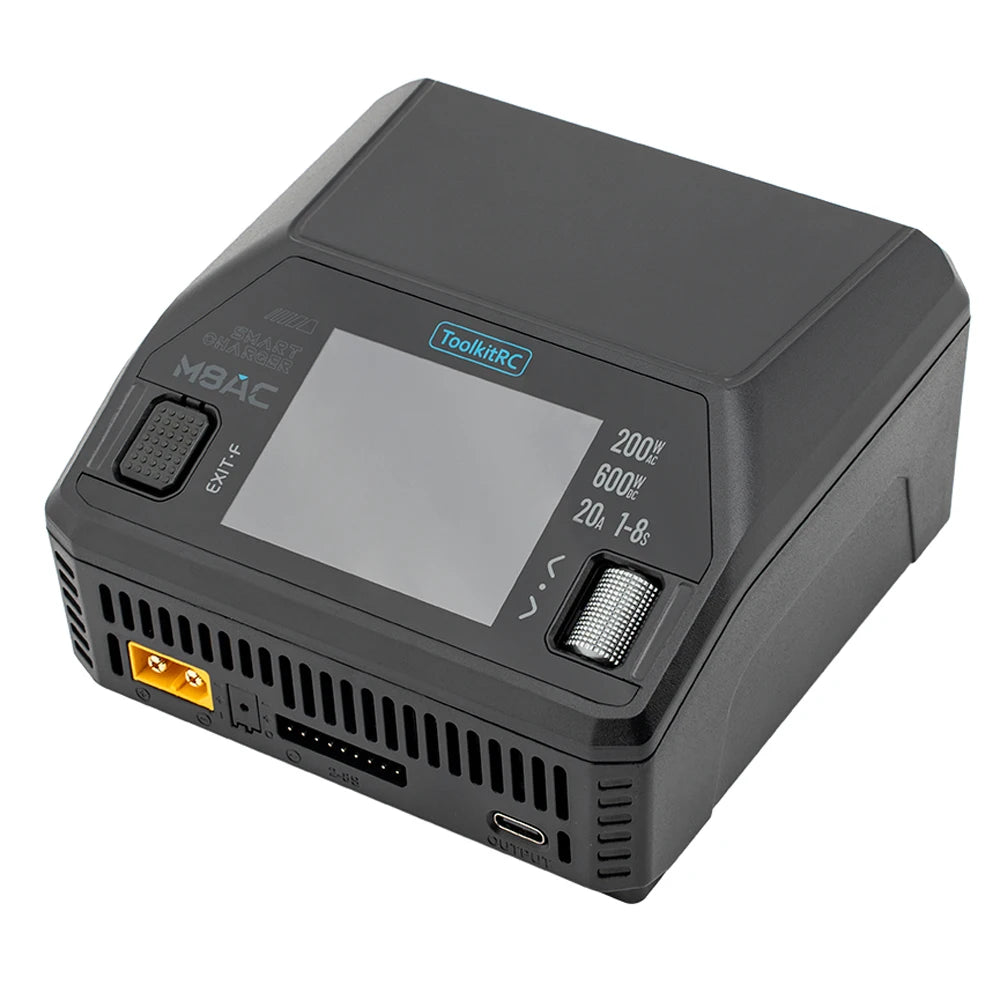 ToolkitRC M8AC Smart Lipo Battery Charger Discharger AC 200W DC 600W 20A for 1-8S LiHV Lipo Battery PD 65W FPV Model Parts Car