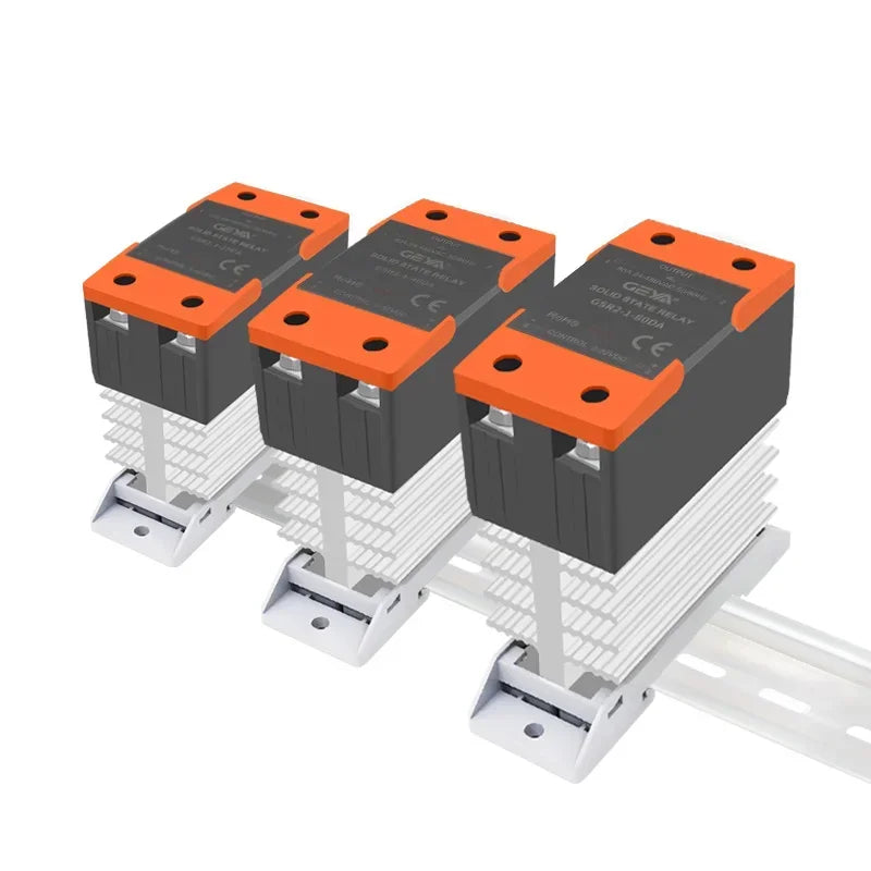 GEYA Solid State Relay with Radiator SSR 10DA 25DA 40DA DC Control AC Single Phase SSR Din Rail Mount Single Phase