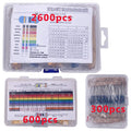 300/600/2600pcs 1% Resistor Set Resistance 1/4W Metal Film Resistors Kit 10Ohm ~1M Ohm 30/130Values Electronic Components Kit