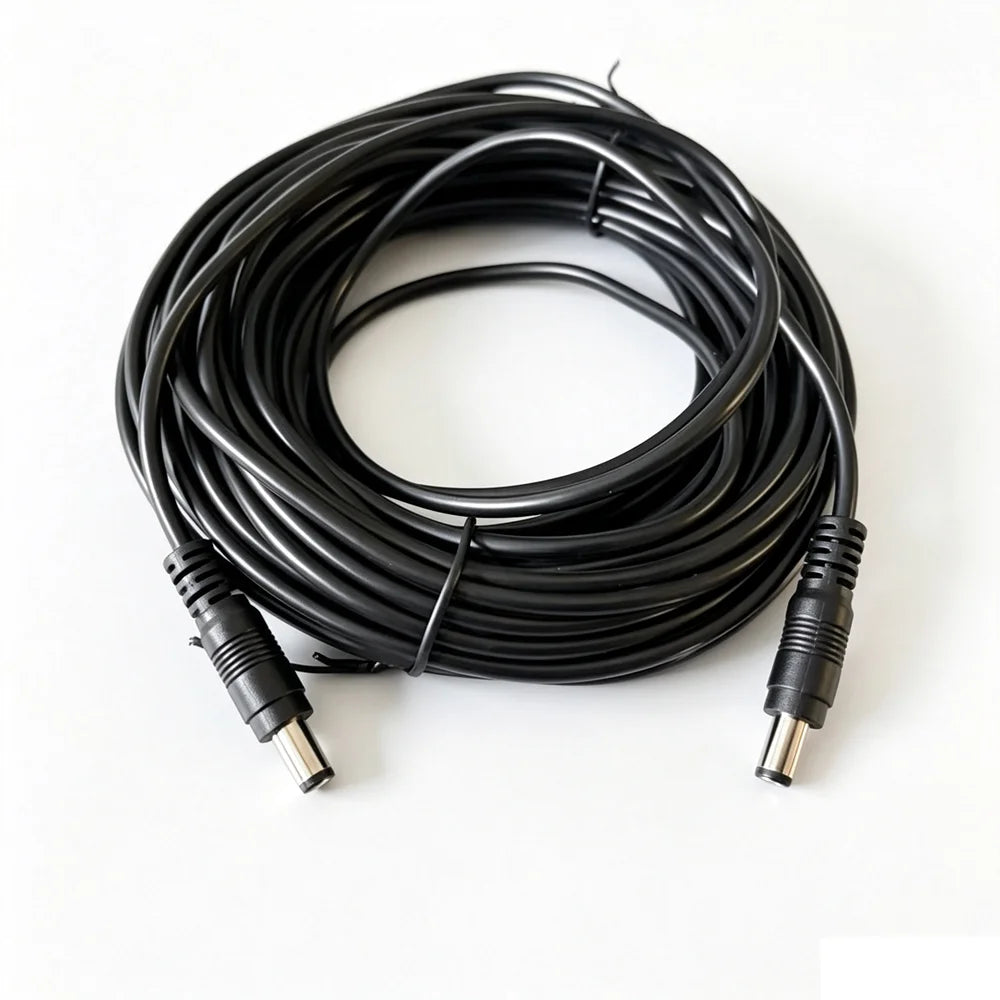 12V Extension Cord 5.5mm x 2.1mm DC Male To Male Extender Wire Security Camera Power Cable 1M/3M/5M/10M
