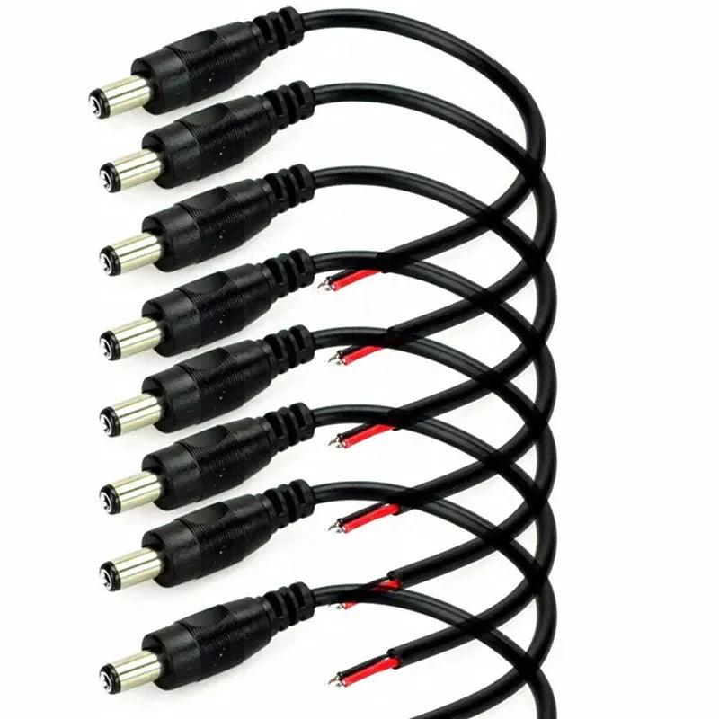 DC Power Pigtails Cable 22AWG Female Male 5.5mm X 2.1mm Connector For 12V Power Supply Adapte CCTV Camera DVR LED Strip