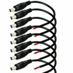 DC Power Pigtails Cable 22AWG Female Male 5.5mm X 2.1mm Connector For 12V Power Supply Adapte CCTV Camera DVR LED Strip