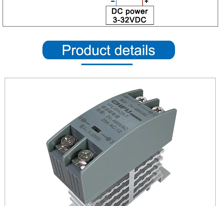 Solid State Relay 10A 25A 40A 60A 80A 100A 120A Din Rail Relay With Radiator SSR Single Phase AC-AC DC-DC