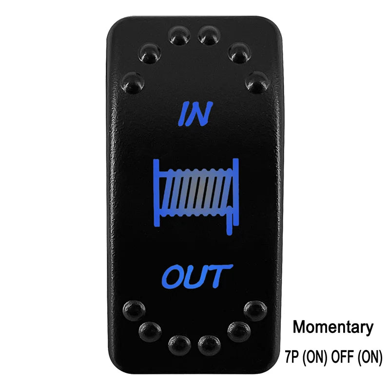 Waterproof Rocker Switch with Blue LED | 12V/24V Latching & Momentary (SPST/ DPDT) | for Marine, UTV, ATV, RZR, Automotive
