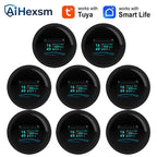 Tuya Wifi Leak With Temperature Function Combustible Gas Detectors Support Home Smart Life Natural Gas Alarm Sensor LCD Display